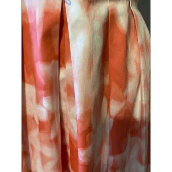 Calvin Klein Dress Pink Peach Cream 8 Medium V Neck Career Church Stretch Cotton - Picture 6 of 7